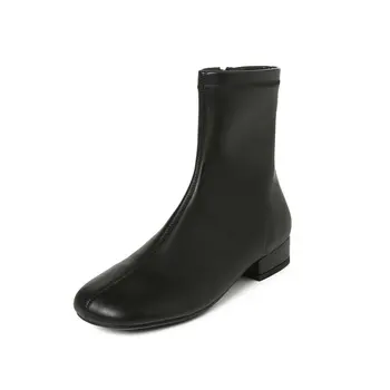 2020 New Women Round Toe Square Heels Ankle Boots New Genuine Leather Elegant Winter Boots Casual Outdoor Shoes Woman 
2020 New Women Round Toe Square Heels Ankle Boots New Genuine Leather Elegant Winter Boots Casual Outdoor Shoes Woman