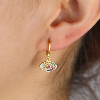 rainbow cz cute evil eye charm earring gold silver color lucky turkish evil eye girl women small tiny earrings 
rainbow cz cute evil eye charm earring gold silver color lucky turkish evil eye girl women small tiny earrings