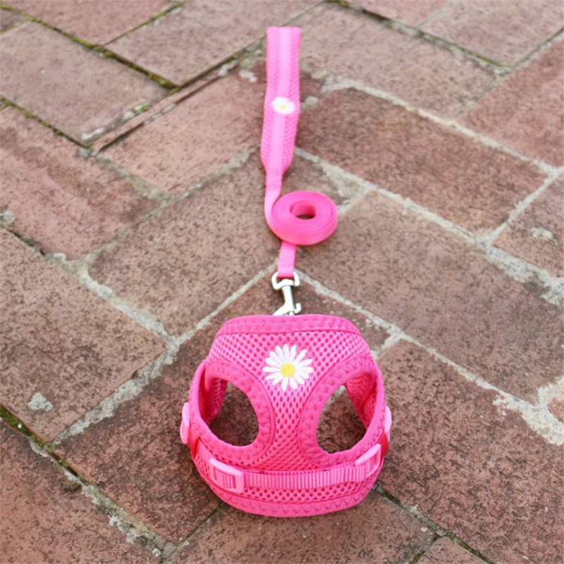 Mesh Small Dog Harness And Leash Set Puppy Cat Vest Harness for Pug Chihuahua Arnes Perro Cat Dog Harness Vest