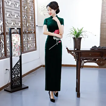 Sexy Slim High Split Qipao Chinese Style Classic Mandarin Collar Cheongsam Elegant Velvet Vestidos Lady Chinese Dress Plus Size
Sexy Slim High Split Qipao Chinese Style Classic Mandarin Collar Cheongsam Elegant Velvet Vestidos Lady Chinese Dress Plus Size