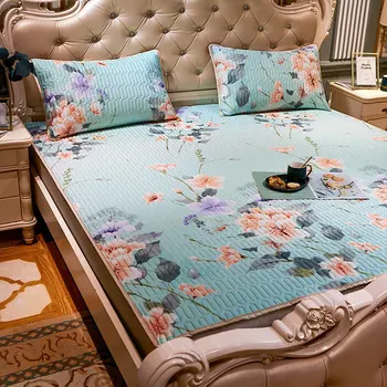Foldable Printing Latex Summer Sleeping Bed Mat Ice Silk with Pillow Shams Twin Full King Mattress Protector Sheet Set Cool Pad
Foldable Printing Latex Summer Sleeping Bed Mat Ice Silk with Pillow Shams Twin Full King Mattress Protector Sheet Set Cool Pad