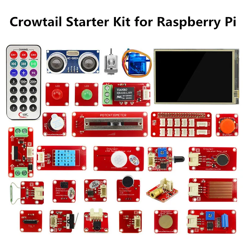 Elecrow Raspberry Pi 3 Starter Kit 3.5 inch Display Sensor Modules LED 9G Servo IOT Projects Electronic DIY Raspberry Pi Kit
Elecrow Raspberry Pi 3 Starter Kit 3.5 inch Display Sensor Modules LED 9G Servo IOT Projects Electronic DIY Raspberry Pi Kit