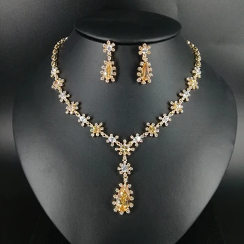 2020 new fashion retro champagne water drop CZ zircon necklace earring sets wedding bridal banquet formal dinner jewelry set
2020 new fashion retro champagne water drop CZ zircon necklace earring sets wedding bridal banquet formal dinner jewelry set
