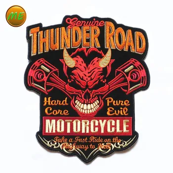 

Large Cloth Patches badge motorcycle thunder road Punk Biker Patches DIY Motorcycle Embroidery USA classic for Jean vest clothes