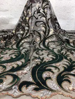 2019 New Design African Net Lace Fabric, High Quality French Velvet Embroidered Tulle Lace Fabric with 3d Sequins 5 Yards
2019 New Design African Net Lace Fabric, High Quality French Velvet Embroidered Tulle Lace Fabric with 3d Sequins 5 Yards