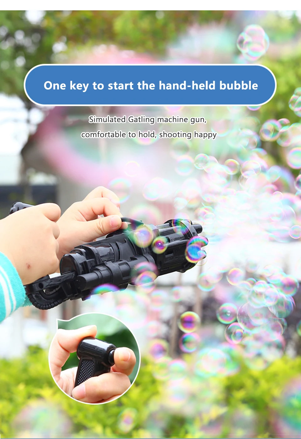 Kids Toy Automatic Bubble Gun Toy Baby Bath Toy Gun Gatling Bubble Machine 2 in 1 Electric Bubble Machine For Children Gift Toys