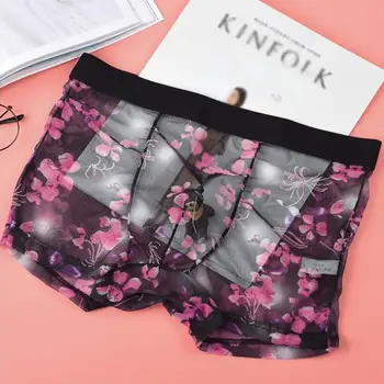 Men Sexy Flower Print Sheer Mesh Elastic Waist Briefs Fashion Home Breathable Soft Boxers Mens See Through Lace Underwear 2020 
Men Sexy Flower Print Sheer Mesh Elastic Waist Briefs Fashion Home Breathable Soft Boxers Mens See Through Lace Underwear 2020