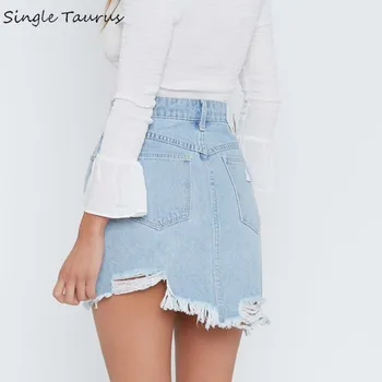 Distressed Irregular Length Skirts Womens High Waist Streetwear Faldas Mujer Moda 2020 Summer Denim Blue Mini Pencil Skirt
Distressed Irregular Length Skirts Womens High Waist Streetwear Faldas Mujer Moda 2020 Summer Denim Blue Mini Pencil Skirt