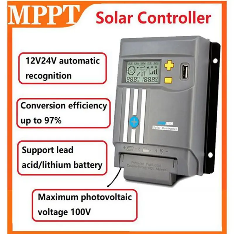 20A MPPT solar controller 12V 24V automatic photovoltaic power generation charging converter supports lead-acid lithium battery
20A MPPT solar controller 12V 24V automatic photovoltaic power generation charging converter supports lead-acid lithium battery
