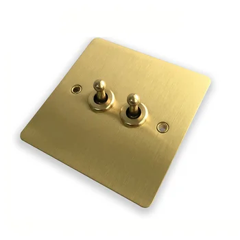 86 Type Loft Style Wall Light Toggle Switch 2 Way Brass Brushed Panel Retro Lever Switch Metal Socket
86 Type Loft Style Wall Light Toggle Switch 2 Way Brass Brushed Panel Retro Lever Switch Metal Socket