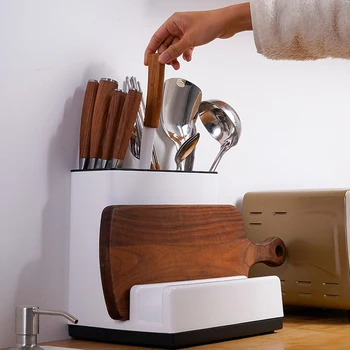 Kitchen Utensil Holder Plastic Knife Block with Drainboard Tableware Cutting Board Storage Rack Shelf Kitchen Organizer
Kitchen Utensil Holder Plastic Knife Block with Drainboard Tableware Cutting Board Storage Rack Shelf Kitchen Organizer