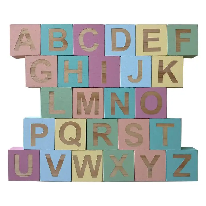 Macaron 6 Colors Home Crafts Solid Wood 26 English Alphabet Square Cube Block Baby Learning Kids Infant Photography Props
Macaron 6 Colors Home Crafts Solid Wood 26 English Alphabet Square Cube Block Baby Learning Kids Infant Photography Props