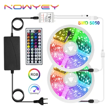 RGB LED Strip SMD5050 10M LED Lights Strip 44Key Remote Ambilight RGB Tape 12V Backlight Ribbon for Room
RGB LED Strip SMD5050 10M LED Lights Strip 44Key Remote Ambilight RGB Tape 12V Backlight Ribbon for Room