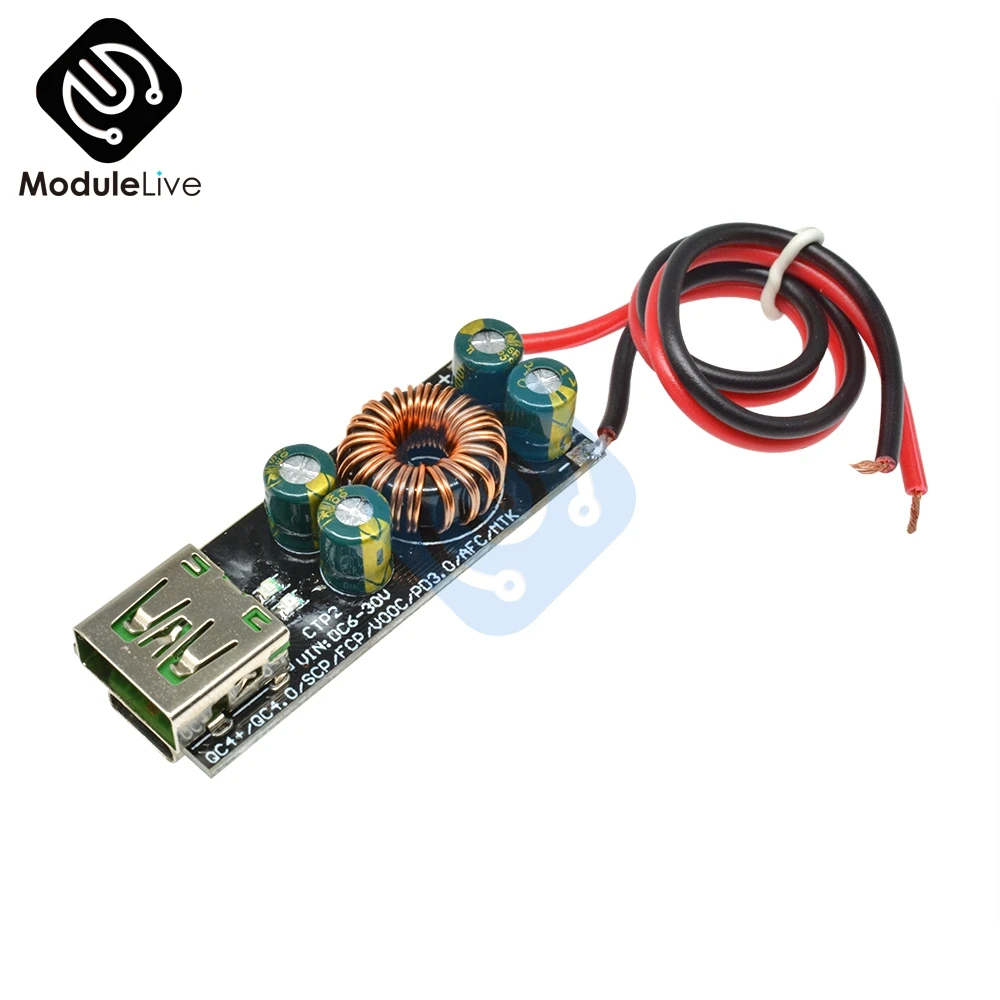 Адаптер быстрой зарядки QC4.0 QC3.0 USB Type C 6 35 в понижающий Повышающий Модуль платы для