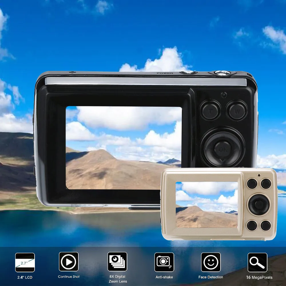 2.4HD Screen Digital Camera 16MP Anti-Shake Face Detection Camcorder Blank with 8G Memory card sticker CMOS chip
2.4HD Screen Digital Camera 16MP Anti-Shake Face Detection Camcorder Blank with 8G Memory card sticker CMOS chip