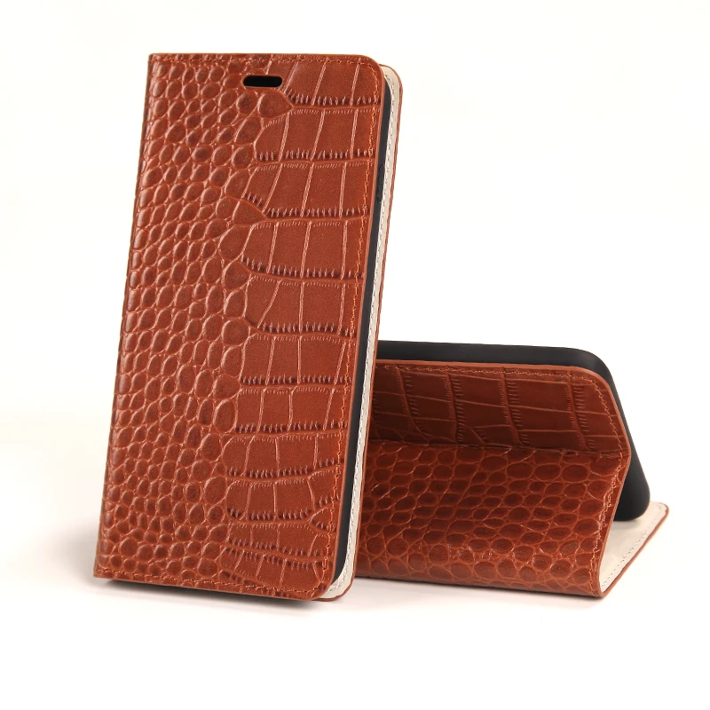 Leather Flip Phone Case For Samsung J3 J4 J5 2016 J6 Prime J7 2018 case Cowhide Crocodile Texture Card slots Cover | Мобильные