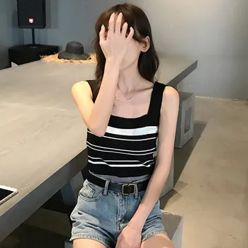 Women's Sexy Tanks Vest Croptop Striped Color Block Knitted Camisole Summer Camis Women Casual Tank Topss Vest Sleeveless blusas
Women's Sexy Tanks Vest Croptop Striped Color Block Knitted Camisole Summer Camis Women Casual Tank Topss Vest Sleeveless blusas