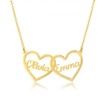 Personalized Double Hearts Name Necklaces Gold Stainless Steel Jewelry Personalized Couples Name Choker Mother's Day Gift Women
Personalized Double Hearts Name Necklaces Gold Stainless Steel Jewelry Personalized Couples Name Choker Mother's Day Gift Women