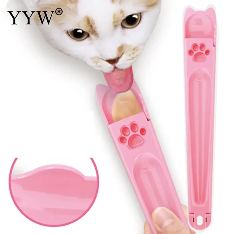 АБС-пластик розовая ложка для корма животных кормления кошек жидкая закуски