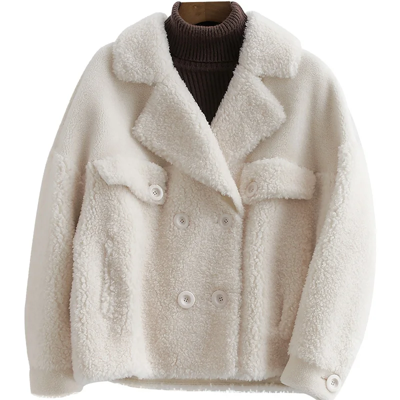 2020 New Haining Sheep Shearing Overcoat Woman Temperament Lapel Wool Leather And Fur Loose Coat
2020 New Haining Sheep Shearing Overcoat Woman Temperament Lapel Wool Leather And Fur Loose Coat