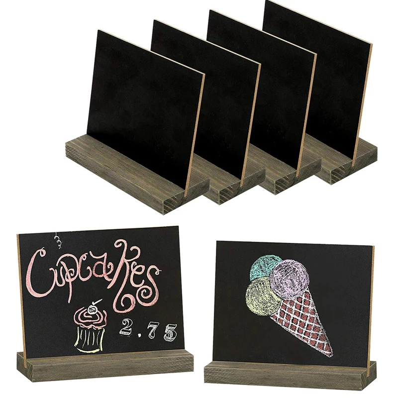 6 Pack Rustic Chalk Board Sign with Wood Stand for Wedding Decorations Signs Labels 6X5 inch Blackboard
6 Pack Rustic Chalk Board Sign with Wood Stand for Wedding Decorations Signs Labels 6X5 inch Blackboard