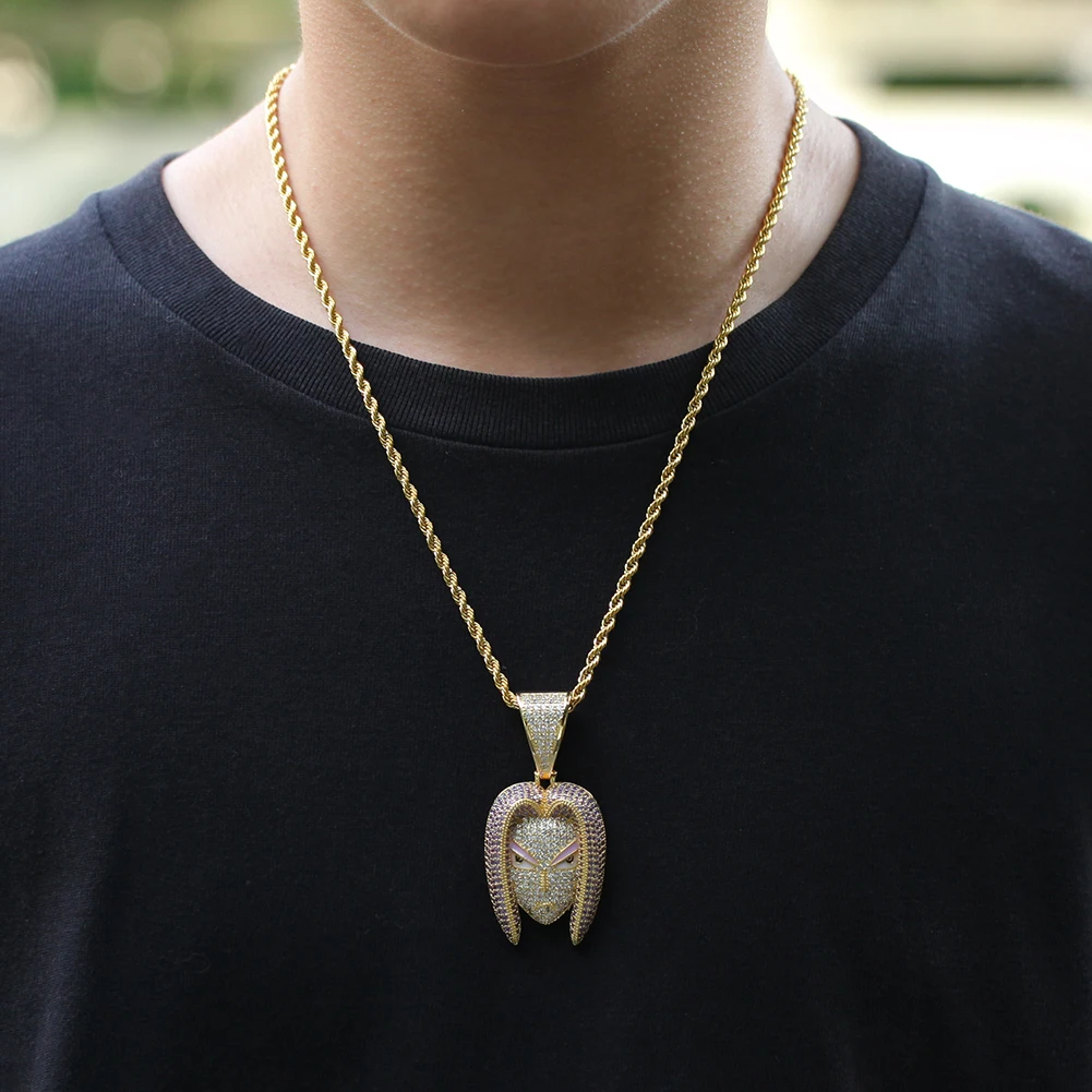 Hip Hop Inlaid Zircon Explosion Anime Character Long Hair Trunks Head Pendant Necklace Europe Street Singer Favorite Necklace
Hip Hop Inlaid Zircon Explosion Anime Character Long Hair Trunks Head Pendant Necklace Europe Street Singer Favorite Necklace