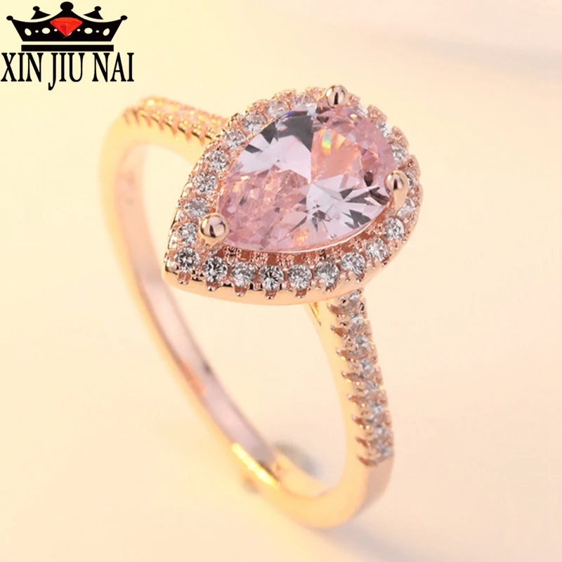 Luxury pear-cut drop-shaped crystal rose gold Sweet Girl ring with high-quality zircon party jewelry Fashion Gifts Women's Ring
Luxury pear-cut drop-shaped crystal rose gold Sweet Girl ring with high-quality zircon party jewelry Fashion Gifts Women's Ring
