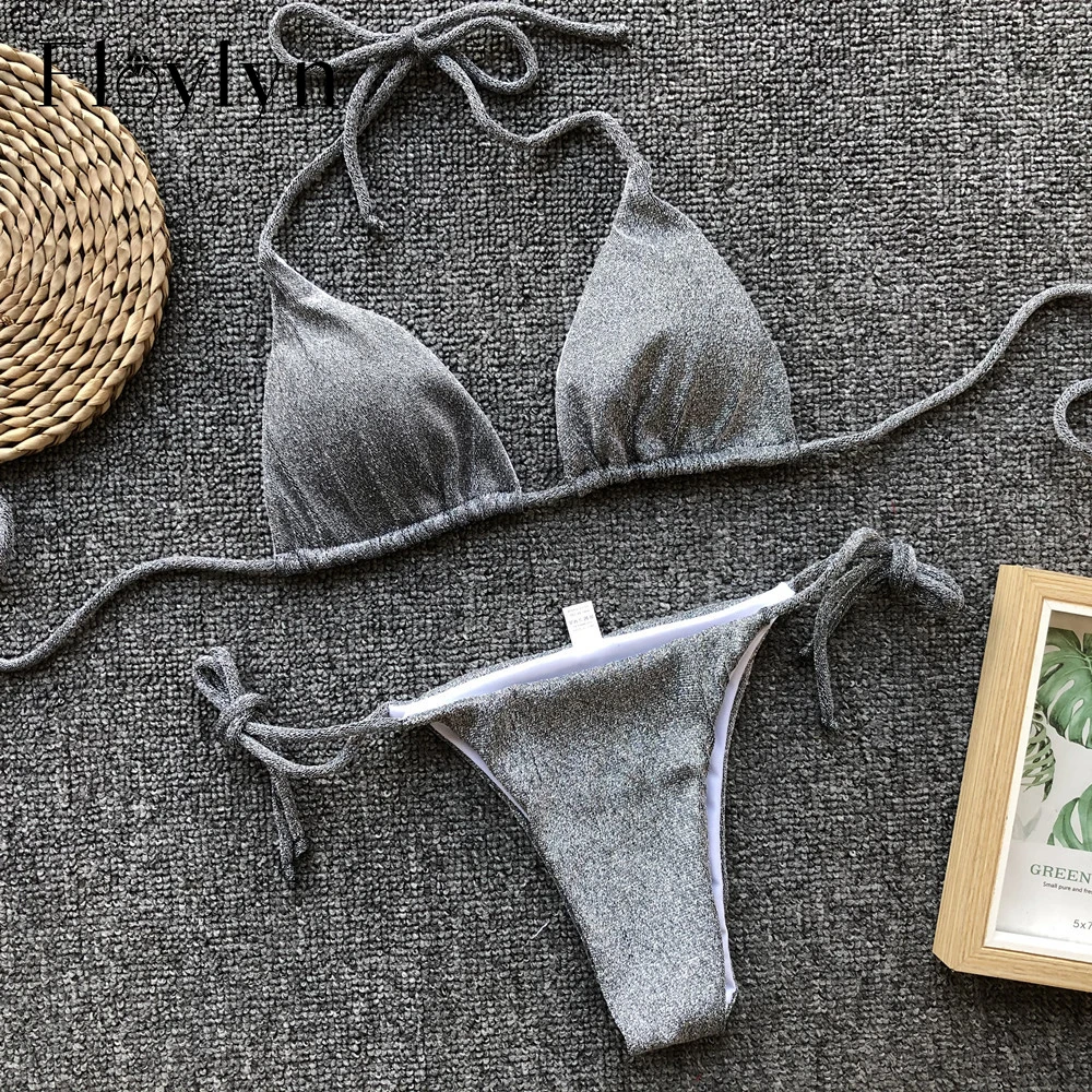 Floylyn New Shiny Glitter Sparkling Bikini Women Swimwear 2019 Female Swimsuit Two-pieces Bikini Set Halter Push Up Bathing Suit
Floylyn New Shiny Glitter Sparkling Bikini Women Swimwear 2019 Female Swimsuit Two-pieces Bikini Set Halter Push Up Bathing Suit