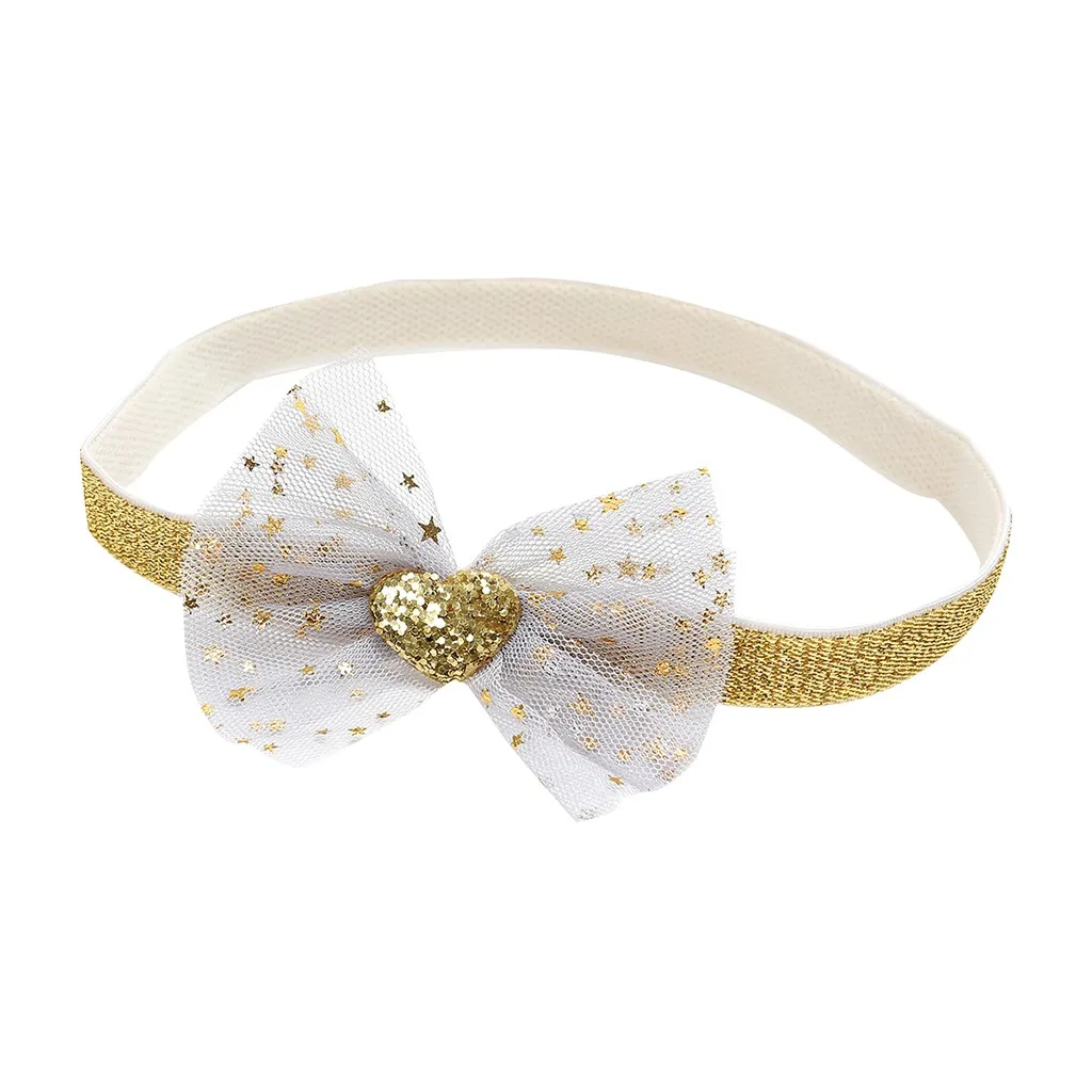 baby girl headband Infant hair accessoriesBaby bow net yarn headband hair band Toddlers bandage Ribbon newborn headwrap