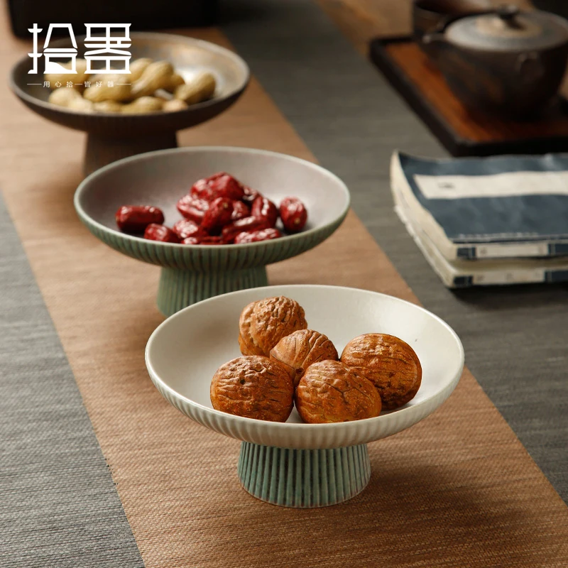 Kiln change Chinese tea plate high foot fruit plate Zen small plate Japanese coarse pottery dessert dry fruit bowl ceramic tray
Kiln change Chinese tea plate high foot fruit plate Zen small plate Japanese coarse pottery dessert dry fruit bowl ceramic tray