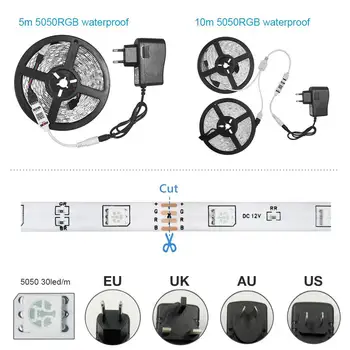 5050 30Leds Bluetooth LED Strip RGB Led Light Tape 5m 10m DC12V Waterproof LED Light diode Ribbon Flexible with Bluetooth remote
5050 30Leds Bluetooth LED Strip RGB Led Light Tape 5m 10m DC12V Waterproof LED Light diode Ribbon Flexible with Bluetooth remote
