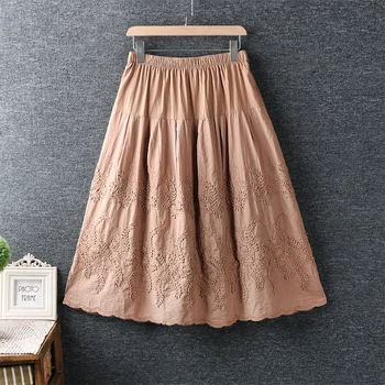 2020 New Summer Women Skirt Mori Girl flower embroidery Cotton and linen Solid Color Loose Skirt Women
2020 New Summer Women Skirt Mori Girl flower embroidery Cotton and linen Solid Color Loose Skirt Women