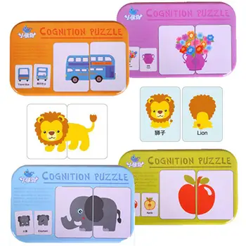 1 set Matching Card Iron Boxed Wooden Puzzle Board Chidren Study Card Tear-resistant Early Education Toy
1 set Matching Card Iron Boxed Wooden Puzzle Board Chidren Study Card Tear-resistant Early Education Toy