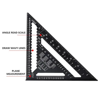Angle Ruler 12 inch Metric Aluminum Alloy Triangular Measuring Ruler Woodworking Square Triangle Angle Protractor 300MM
Angle Ruler 12 inch Metric Aluminum Alloy Triangular Measuring Ruler Woodworking Square Triangle Angle Protractor 300MM