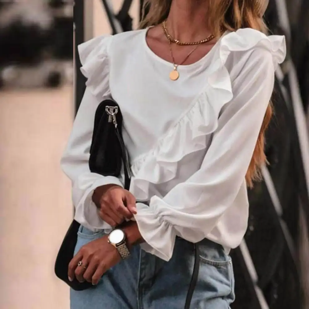 Autumn Female Chic Tunic Long Sleeve Ruffles Crop Top T-shirt Tops Flounce Pleated Office Blouse T-shirt Women 2021
Autumn Female Chic Tunic Long Sleeve Ruffles Crop Top T-shirt Tops Flounce Pleated Office Blouse T-shirt Women 2021