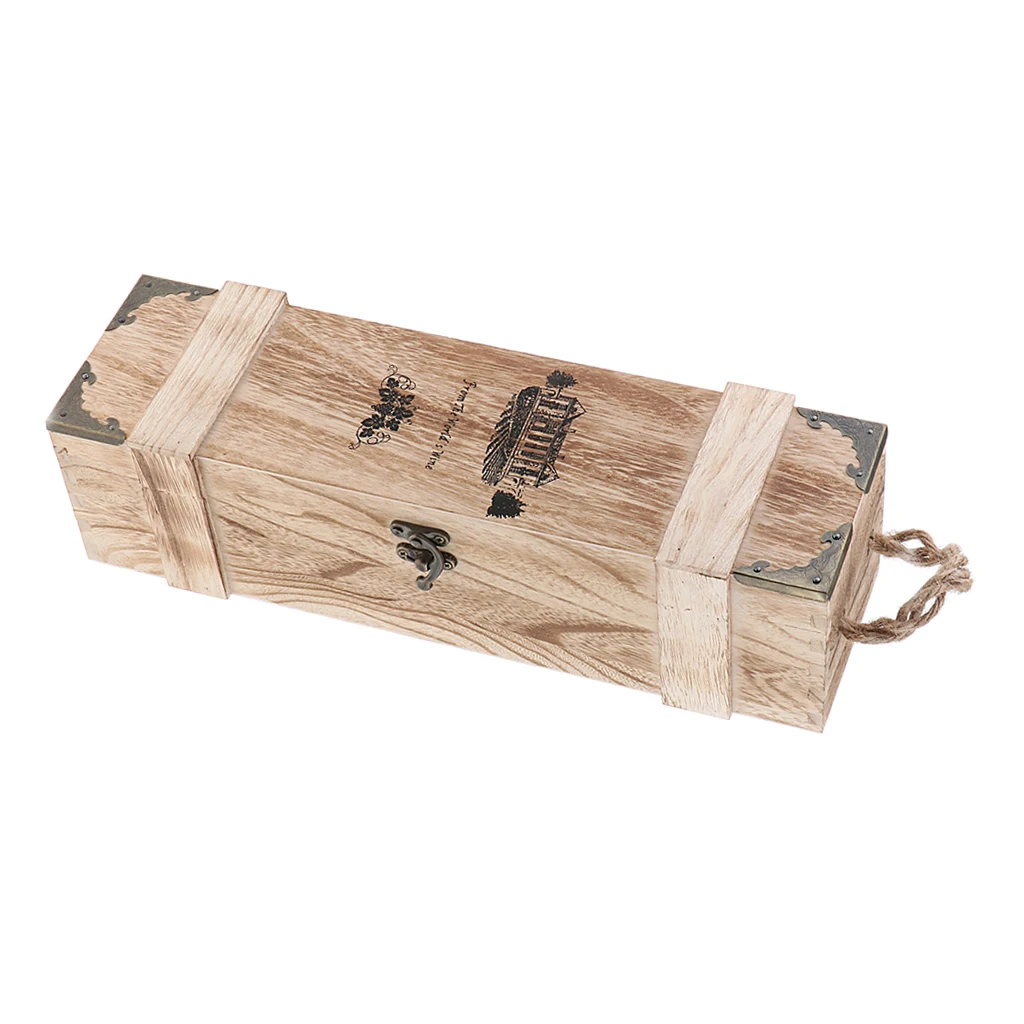 Personalized Single Bottle Wooden Wine Storage Box Carrier Case Wooden Wine Bottle Storage Box With Handle Personalized Single Bottle Wooden Wine Storage Box Carrier Case Wooden Wine Bottle Storage Box With Handle