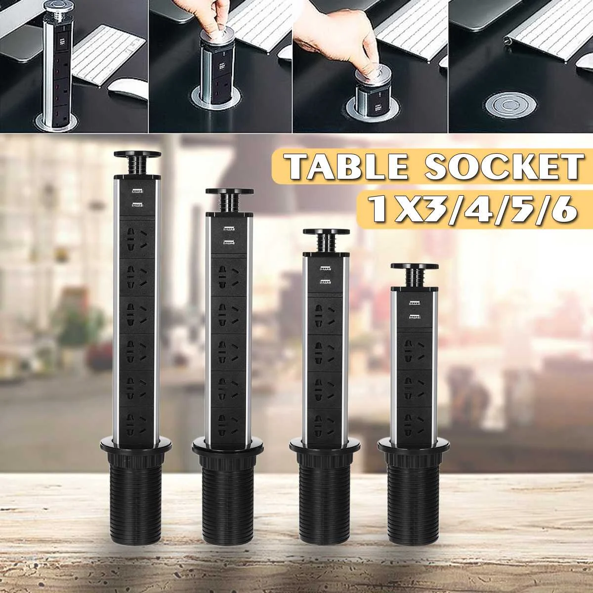 US+AU Plug 3/4/5/6 power Kitchen Table Electrical Socket Desktop Sockets Power 2 charge USB Aluminum Shelf
US+AU Plug 3/4/5/6 power Kitchen Table Electrical Socket Desktop Sockets Power 2 charge USB Aluminum Shelf