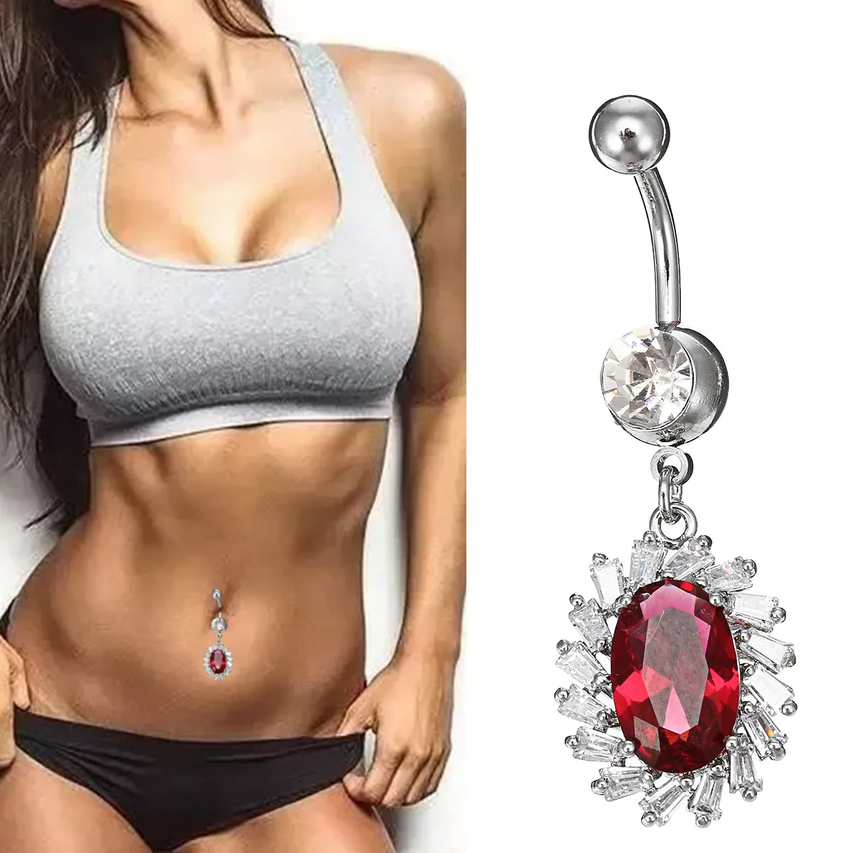 Top quality Surgical Belly Piercings Navel Piercing Navel Red Crystal Dangle Body Piercing Jewelry Sexy Belly Button Rings 1Pc
Top quality Surgical Belly Piercings Navel Piercing Navel Red Crystal Dangle Body Piercing Jewelry Sexy Belly Button Rings 1Pc