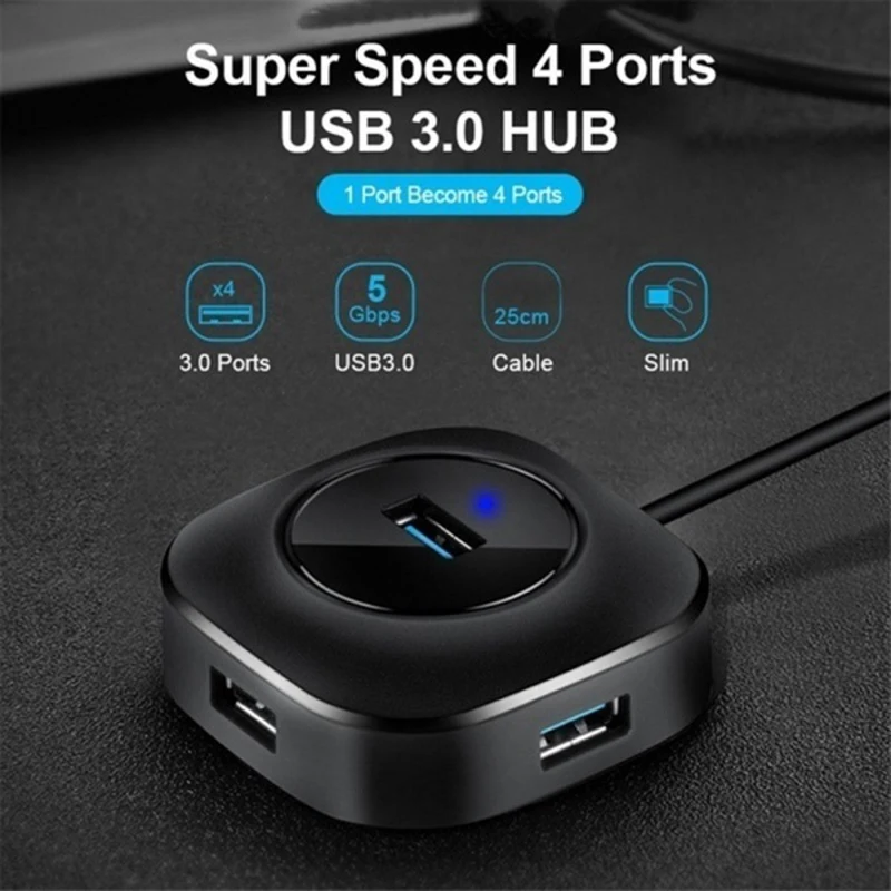 Мультиконцентратор USB 3 0/2 0 микро USB-разветвитель высокоскоростной концентратор 4