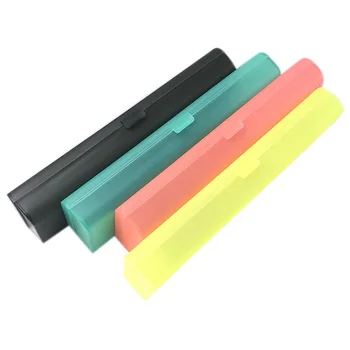 

4 Pieces Plastic Pencil Case Plastic Stationery Case with Hinged Lid and Snap Closure for Pencils, Pens, Drill Bits, Office Supp