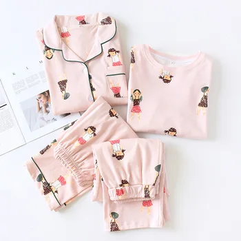 Autumn New Womens Brushed Fabric Home Clothes 100% Cotton Cartoon Printing Pajamas Plus Size Sleepwear 2 Piece Women Wear Pj Set
Autumn New Womens Brushed Fabric Home Clothes 100% Cotton Cartoon Printing Pajamas Plus Size Sleepwear 2 Piece Women Wear Pj Set