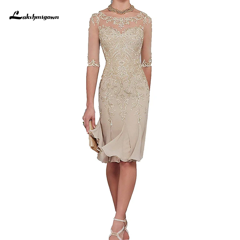 Lakshmigown Half Sleeves Chiffon Lace Mother of the Bride Dresses 2023 Elegant Plus Size Knee Length Fromal Women Dress Party
Lakshmigown Half Sleeves Chiffon Lace Mother of the Bride Dresses 2023 Elegant Plus Size Knee Length Fromal Women Dress Party