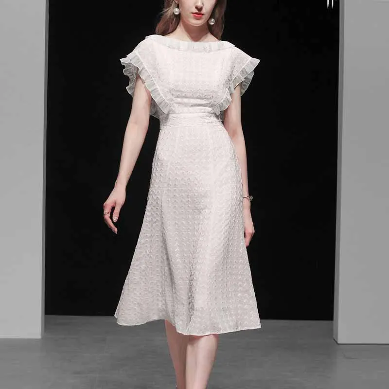 White Embroidered Long Dress Elegant Waist Hugging Skirt Slimming Mid-length Chiffon Dress Women's Dress 2019 New Style
White Embroidered Long Dress Elegant Waist Hugging Skirt Slimming Mid-length Chiffon Dress Women's Dress 2019 New Style