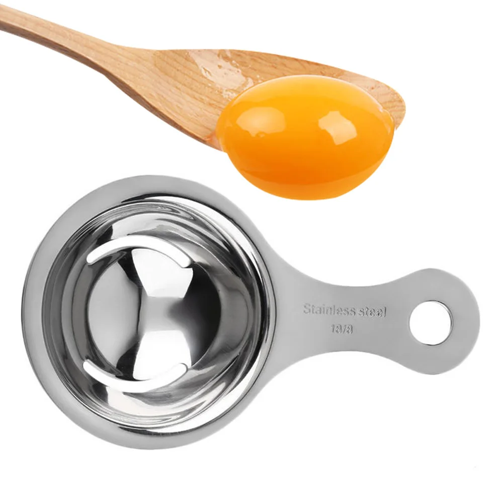 Separador de ovos de aço inoxidável, filtro separador de gemas e gema branco, alça longa, divisor de ovos, ferramentas de cozinha, utensílios de cozinha