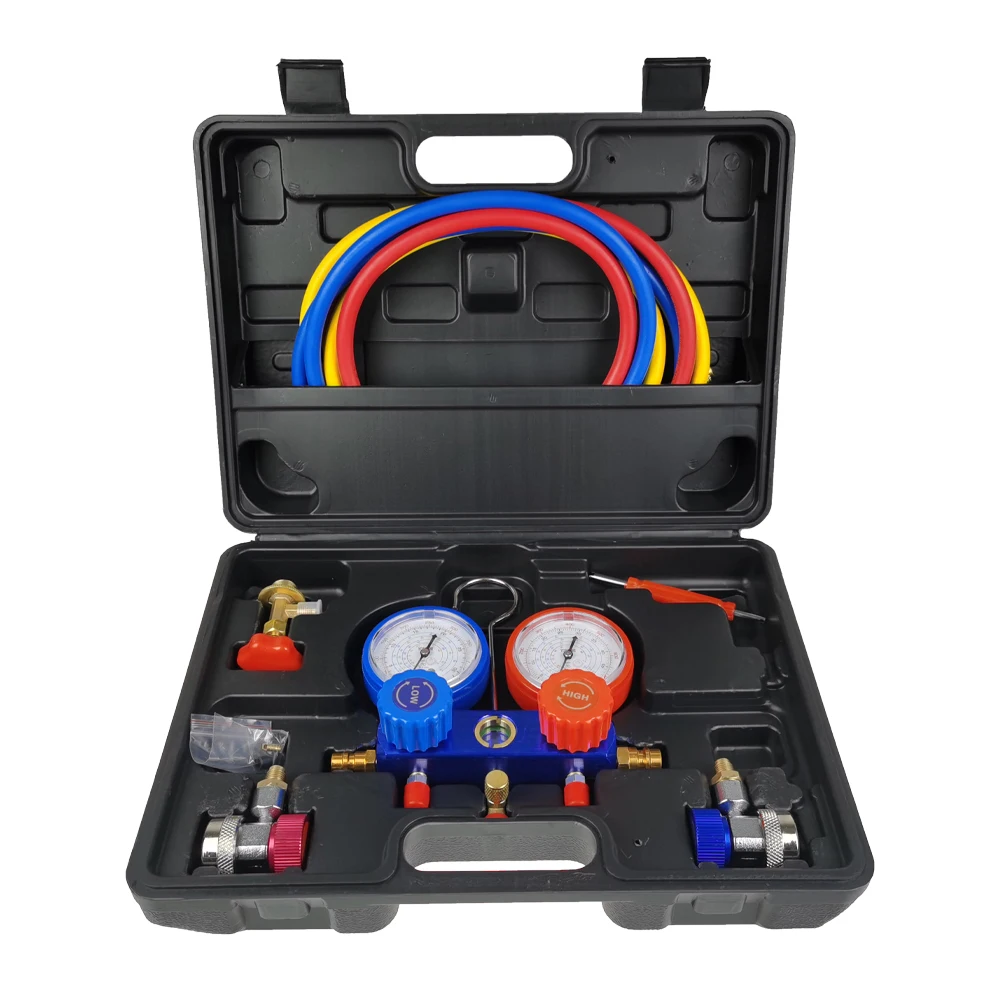 Car Air Conditioner R134a Fluoride Meter Refrigerant Pressure Gauge Double Gauge Valve Air Conditioning Repair Tool
Car Air Conditioner R134a Fluoride Meter Refrigerant Pressure Gauge Double Gauge Valve Air Conditioning Repair Tool