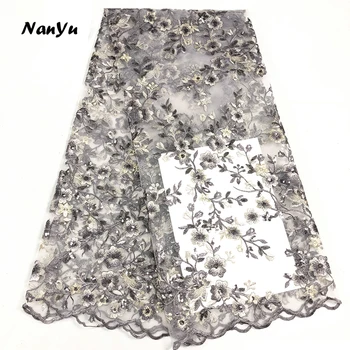 Brode Coton African Flowers Embroidered Mesh Fabric With Sequins For Wedding Dress
Brode Coton African Flowers Embroidered Mesh Fabric With Sequins For Wedding Dress