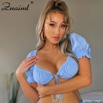 Znaiml Elegant Women Pleats V-Neck Puff Sleeve Ruffled Solid Short Shirt Female Backless Front Lace Up Blouses Chic Chemise Tops
Znaiml Elegant Women Pleats V-Neck Puff Sleeve Ruffled Solid Short Shirt Female Backless Front Lace Up Blouses Chic Chemise Tops