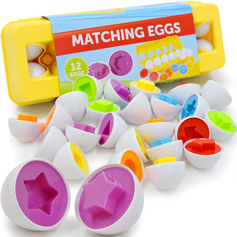 12pcs Montessori Educational early Learning toys 3D Puzzle match shape color game Baby Smart plastic material Eggs Toys for Kids
12pcs Montessori Educational early Learning toys 3D Puzzle match shape color game Baby Smart plastic material Eggs Toys for Kids