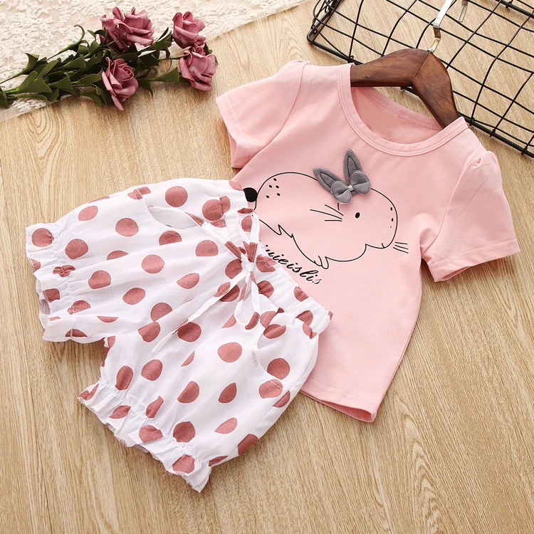 2020 Summer Girls' Clothing Sets Fashion Princess Girl Rabbit T-Shirt +Big Dot Shorts t2PCS Kids Clothes Set Children Clothing
2020 Summer Girls' Clothing Sets Fashion Princess Girl Rabbit T-Shirt +Big Dot Shorts t2PCS Kids Clothes Set Children Clothing