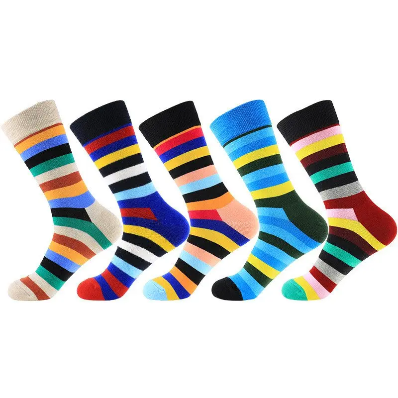 

Mens Striped Socks Bright Coloured Smart Suit Cotton Blend Adults 1 Pair